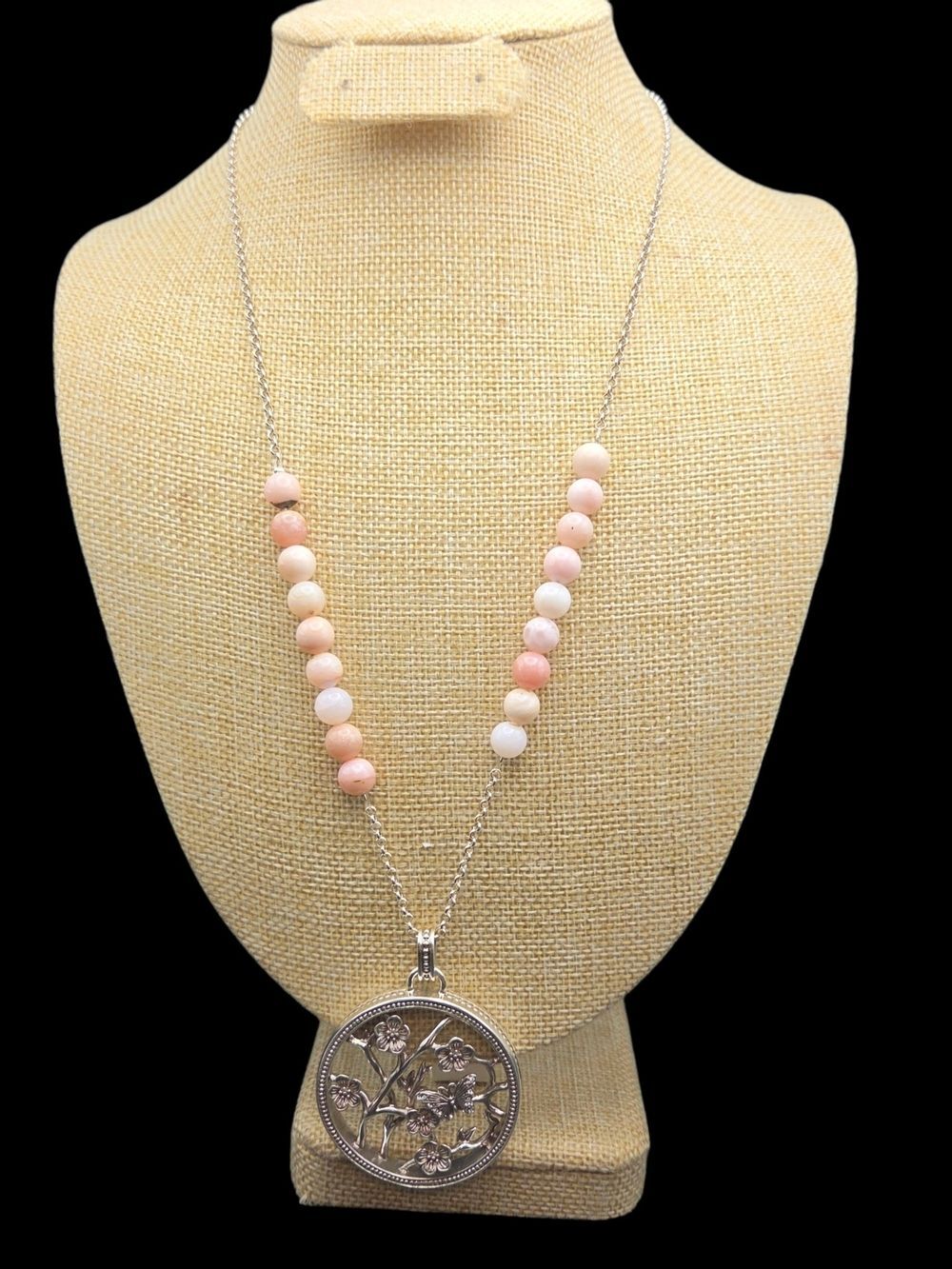 Brighton Sakura Beaded Necklace, Cherry Blossom Butterfly Pendant, NWT